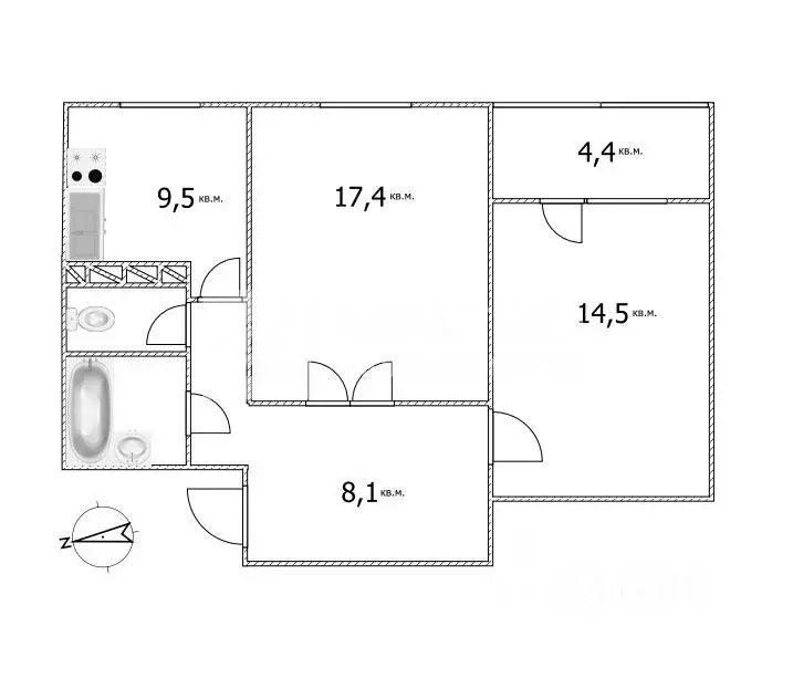 2-к кв. Москва Смольная ул., 61К1 (57.8 м) - Фото 2