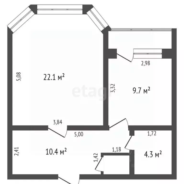 1-к кв. Кемеровская область, Кемерово ул. Дружбы, 35б (47.8 м) - Фото 1