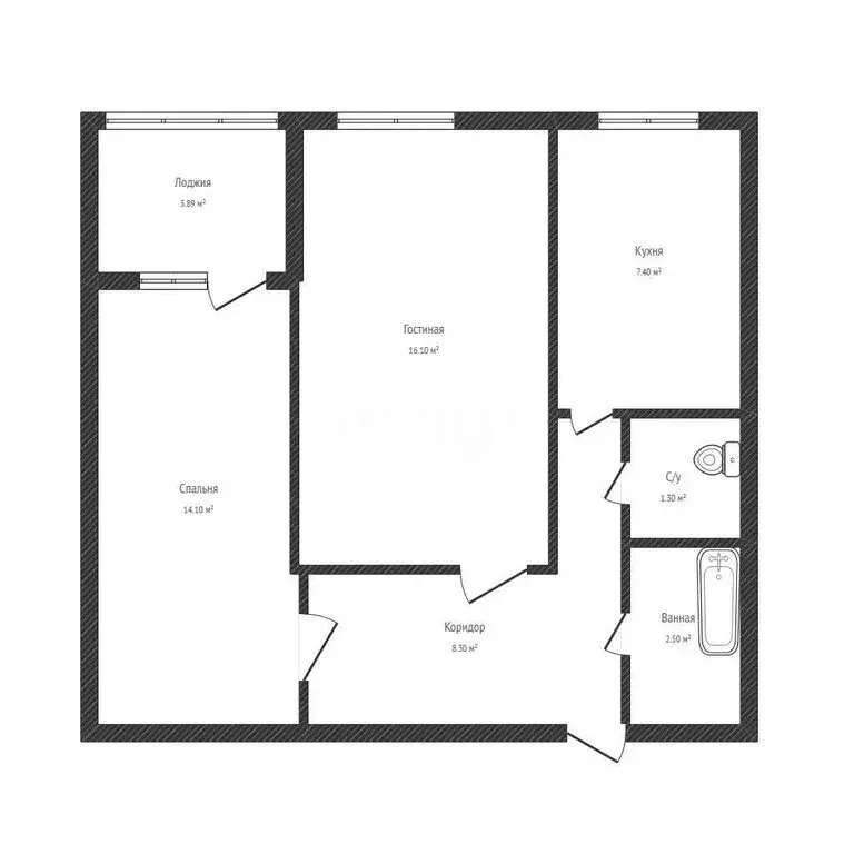 2-комнатная квартира: Салават, Ленинградская улица, 7 (52.5 м) - Фото 1