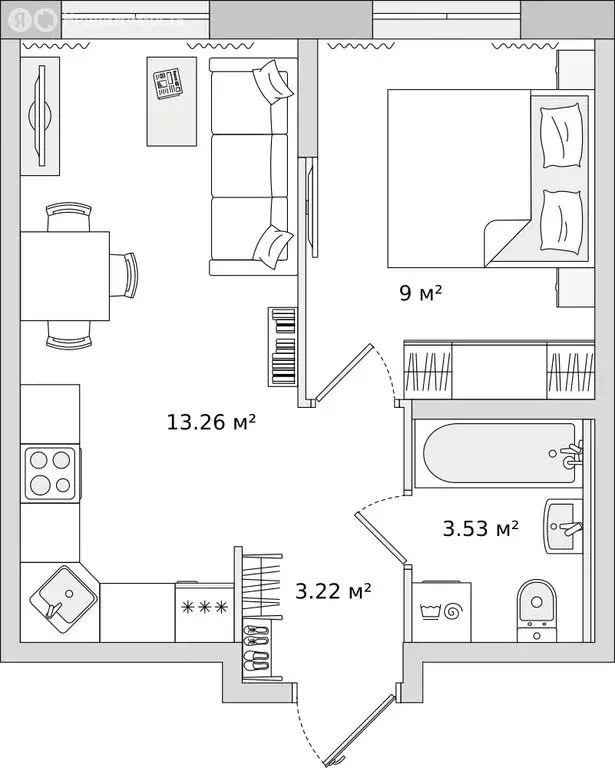 1-комнатная квартира: Бугры, жилой комплекс Новые Горизонты (33.8 м) - Фото 1