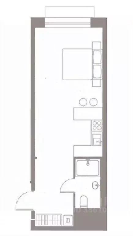 Студия Москва ул. Адмирала Руднева, 20 (34.9 м) - Фото 2