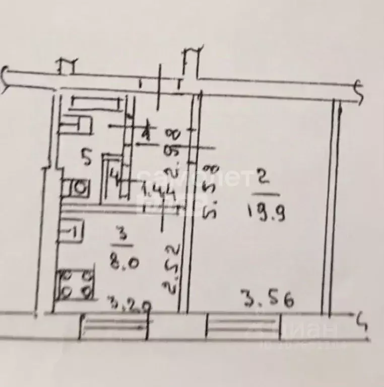 1-к кв. Липецкая область, Липецк просп. Мира, 31 (37.0 м) - Фото 2