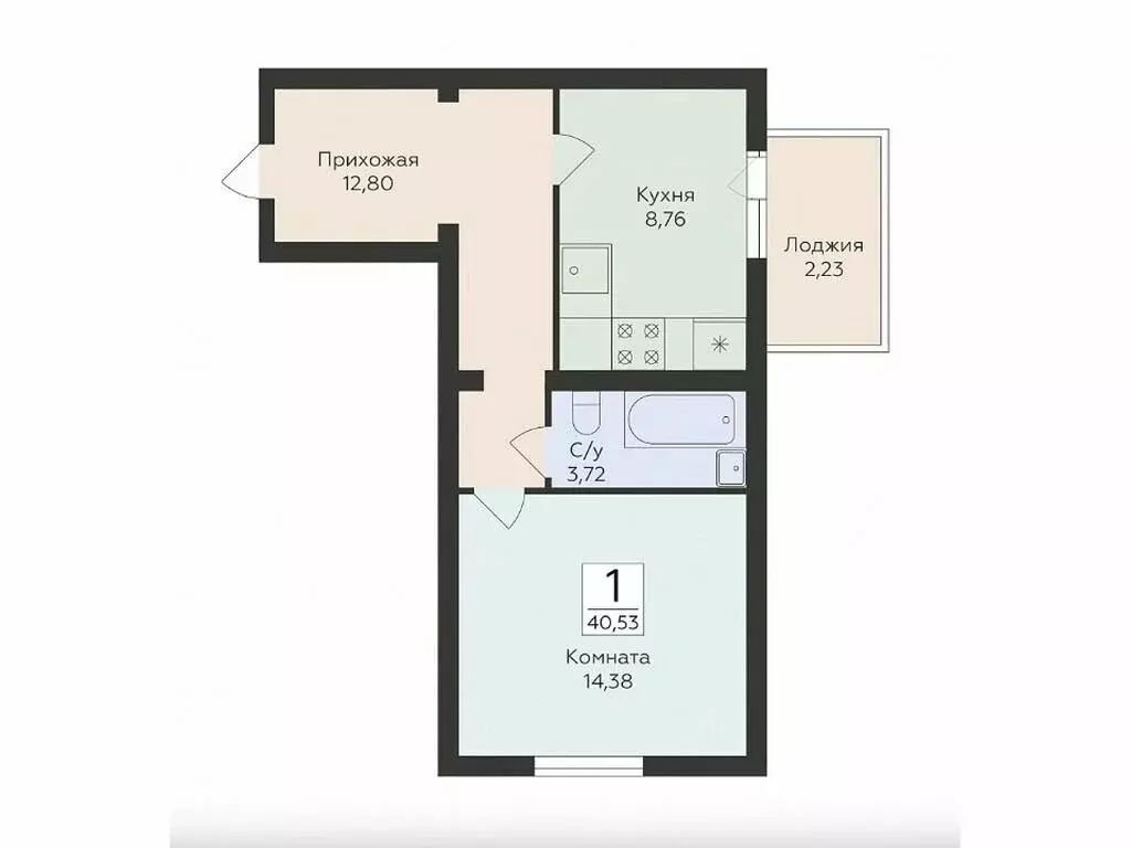 1-комнатная квартира: Самара, улица Победы, 14А (40.53 м) - Фото 0