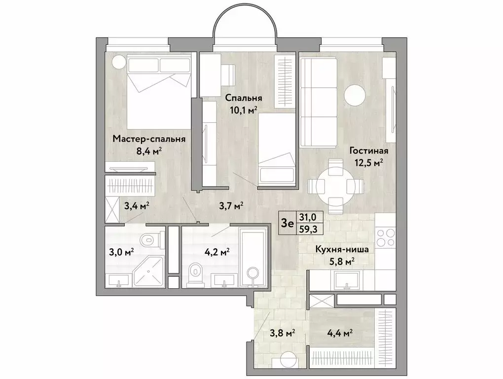 2-комнатная квартира: Москва, НАО, район Коммунарка, проспект Куприна ... - Фото 1