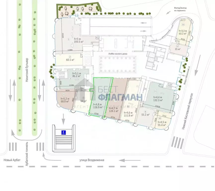 Помещение свободного назначения в Москва Никитский бул., 6/20 (117 м) - Фото 2