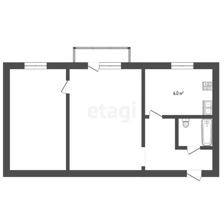 2-комнатная квартира: Троицк, улица Монтажников, 10 (40.8 м) - Фото 1