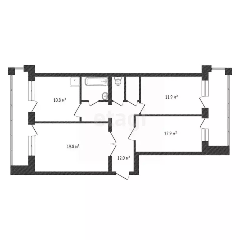 3-к кв. Красноярский край, Красноярск просп. 60 лет Образования СССР, ... - Фото 1