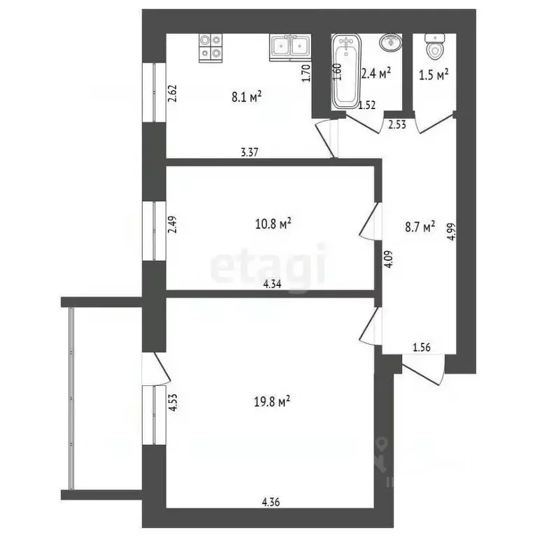 2-к кв. Тюменская область, Исетский муниципальный округ, пос. ... - Фото 1