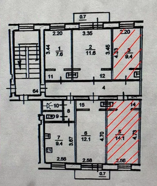 Комната Псковская область, Псков ул. Гагарина, 13 (23.4 м) - Фото 2