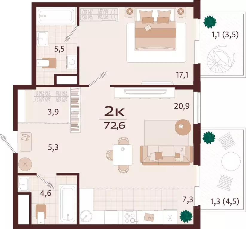 2-к кв. Крым, Ялта ул. Спендиарова, 5 (72.6 м) - Фото 1