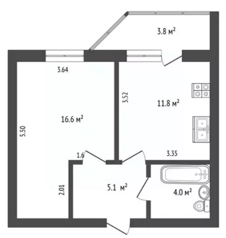 1-к кв. Тюменская область, Тюмень ул. Щербакова, 90 (37.5 м) - Фото 1