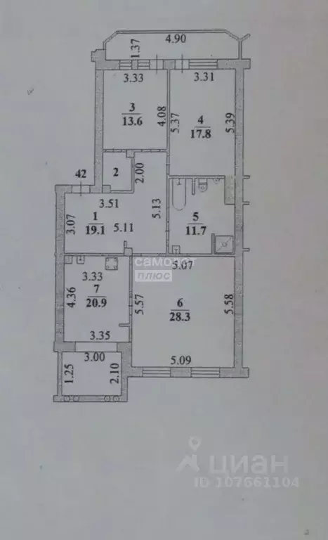 3-к кв. Липецкая область, Липецк ул. Л. Толстого, 2 (114.0 м) - Фото 2
