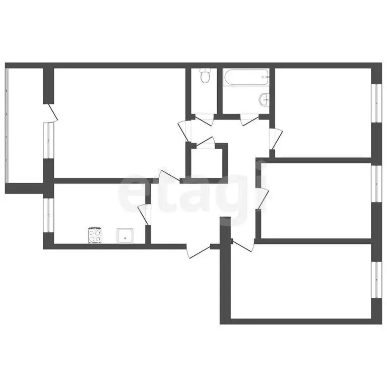 4-комнатная квартира: Тюмень, улица Димитрова, 88 (75.7 м) - Фото 1