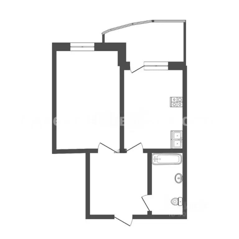 1-к кв. Тюменская область, Тюмень ул. Монтажников, 47 (42.0 м) - Фото 1