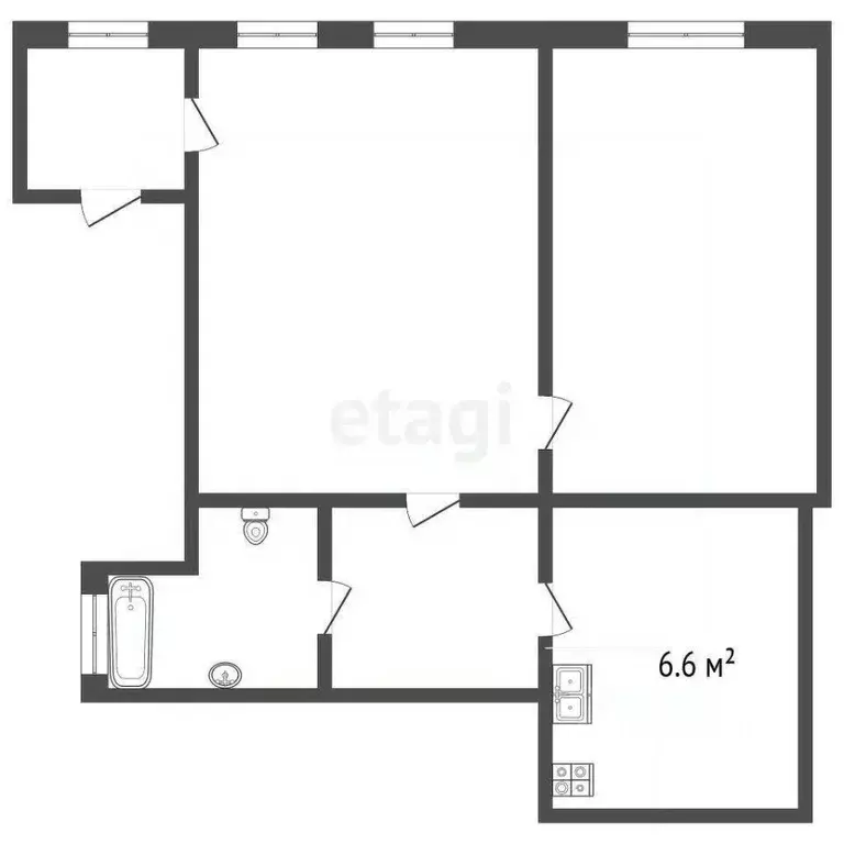 2-к кв. Ставропольский край, Пятигорск Университетская ул. (50.9 м) - Фото 2