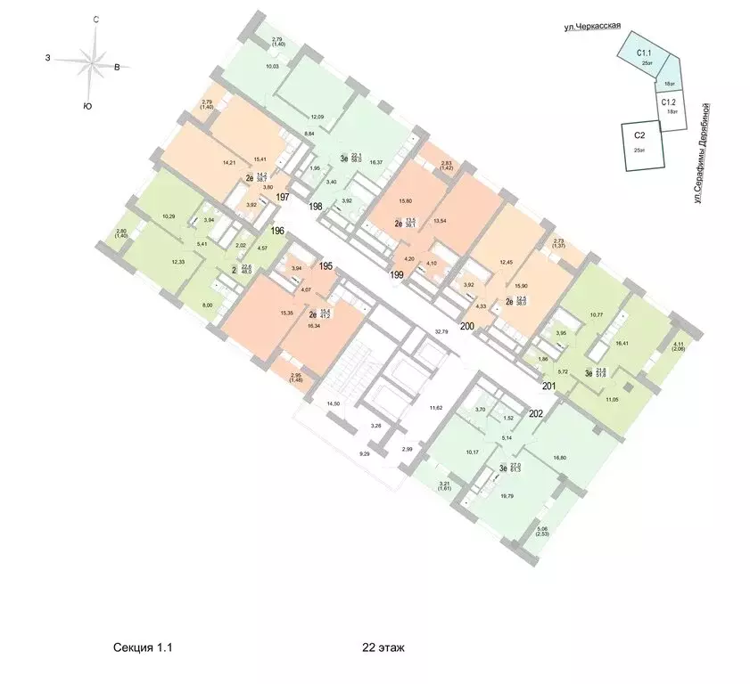 2-комнатная квартира: Екатеринбург, Черкасская улица, 5к1 (51.82 м) - Фото 2