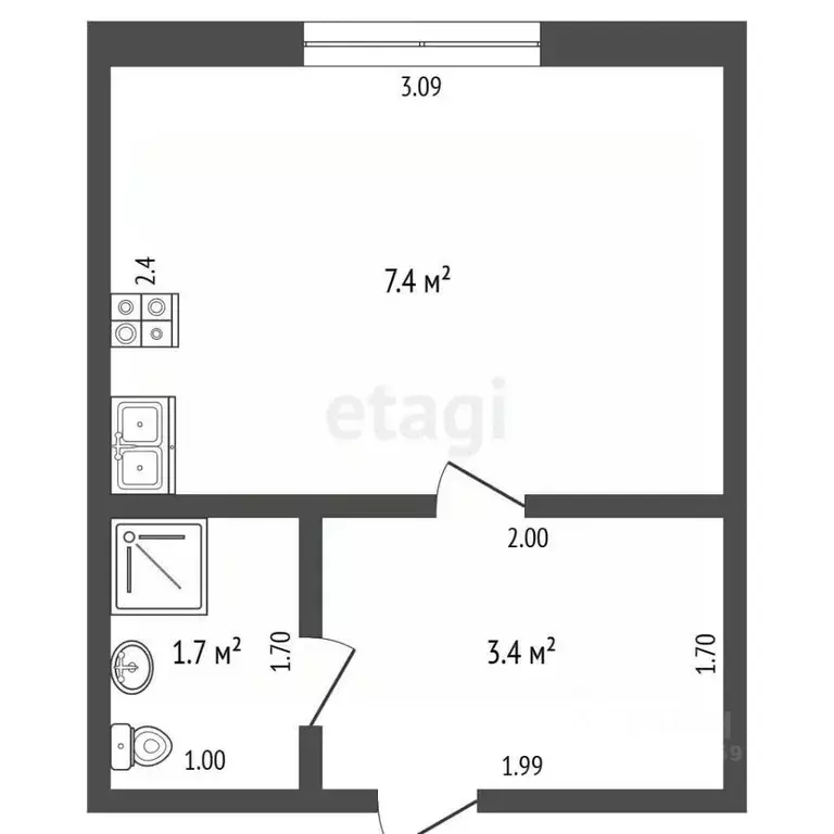 1-к кв. Тамбовская область, Тамбов ул. Академика Островитянова, 20 ... - Фото 1