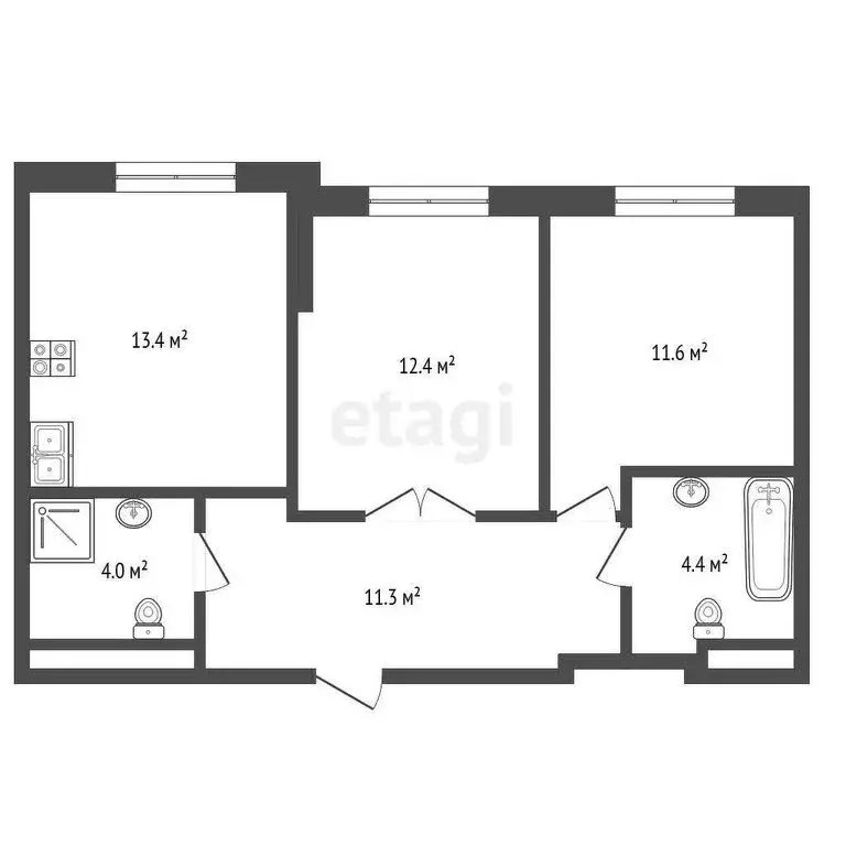 2-комнатная квартира: Москва, улица Крузенштерна, 12к3 (56.8 м) - Фото 0