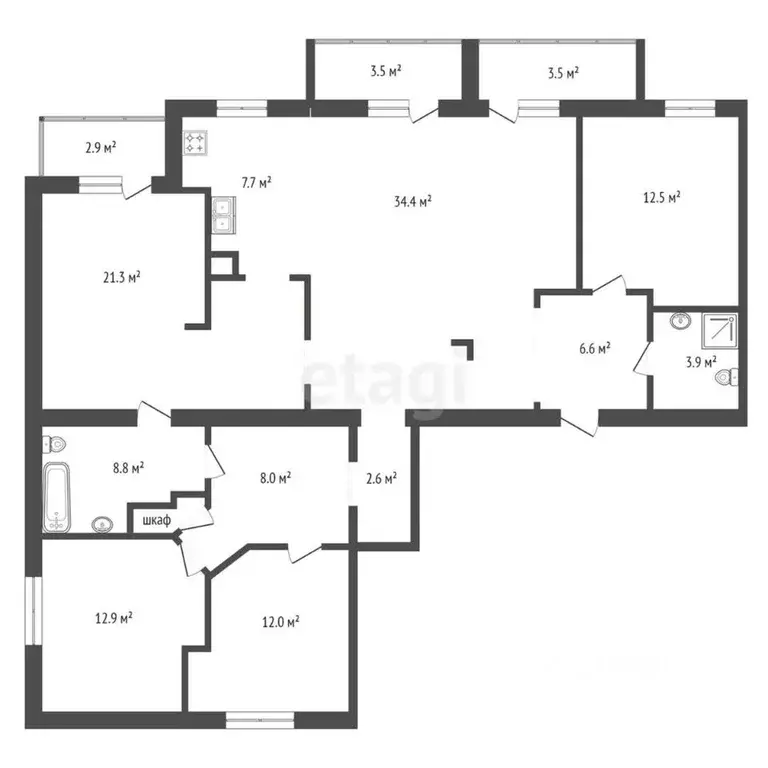 5-к кв. Забайкальский край, Чита ул. Бабушкина, 99Б (130.9 м) - Фото 1