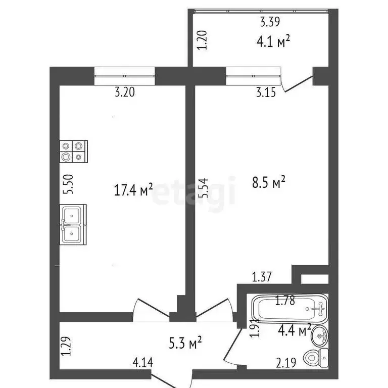 1-комнатная квартира: Геленджик, Верхняя улица, 13/2 (42.1 м) - Фото 0