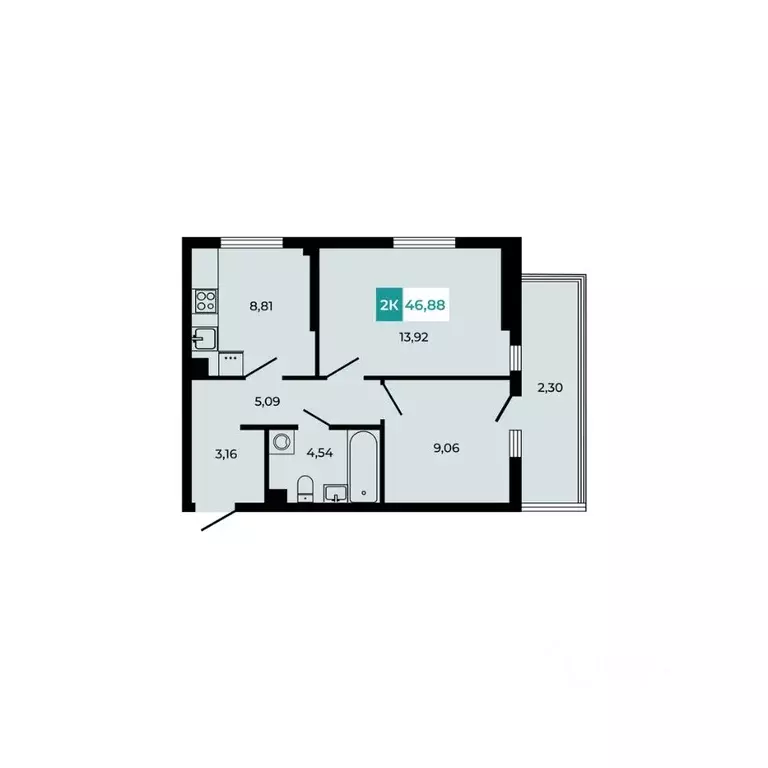 2-к кв. Ростовская область, Аксайский район, Щепкинское с/пос, пос. ... - Фото 1