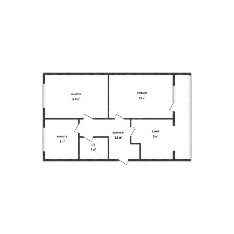 3-комнатная квартира: Энем, улица Перова, 81/1 (70 м) - Фото 0