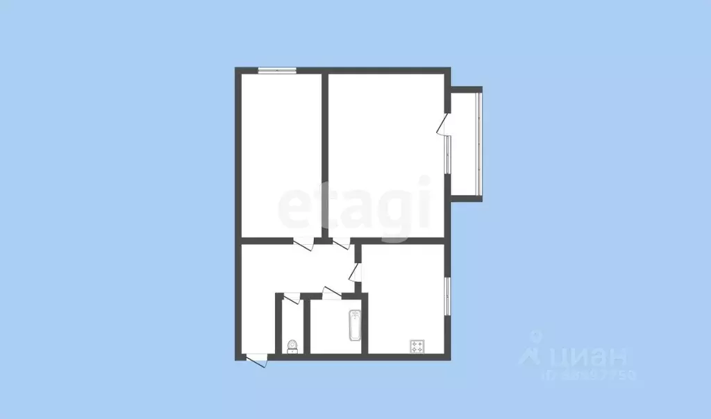 2-к кв. Карачаево-Черкесия, Черкесск Кавказская ул., 40 (41.8 м) - Фото 1