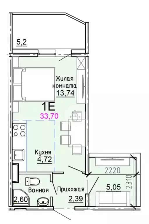Студия Московская область, Солнечногорск городской округ, Голубое пгт ... - Фото 2