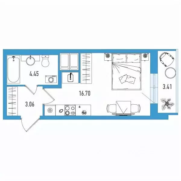 Студия Санкт-Петербург ул. Тельмана, 37 (25.92 м) - Фото 0