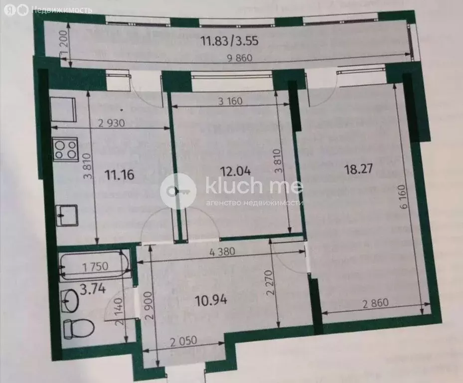 2-комнатная квартира: Казань, Бухарская улица, 32к3 (59 м) - Фото 1