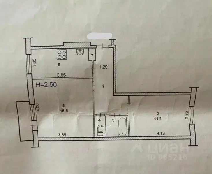 2-к кв. Волгоградская область, Волжский ул. Мира, 121 (44.4 м) - Фото 2