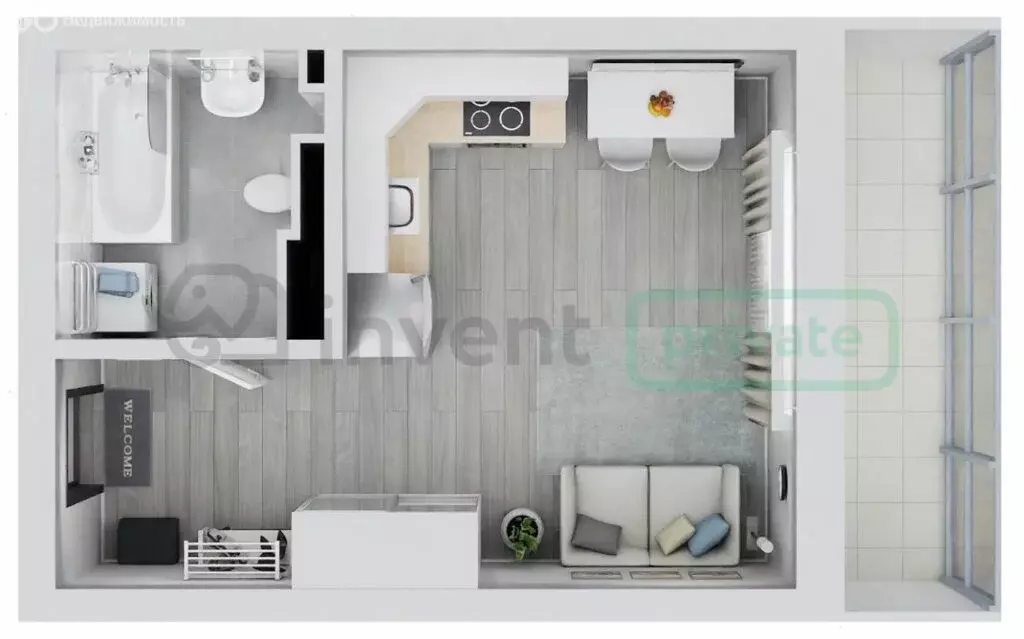 1-комнатная квартира: Калининград, улица Старшины Дадаева, 22 (26.95 ... - Фото 1