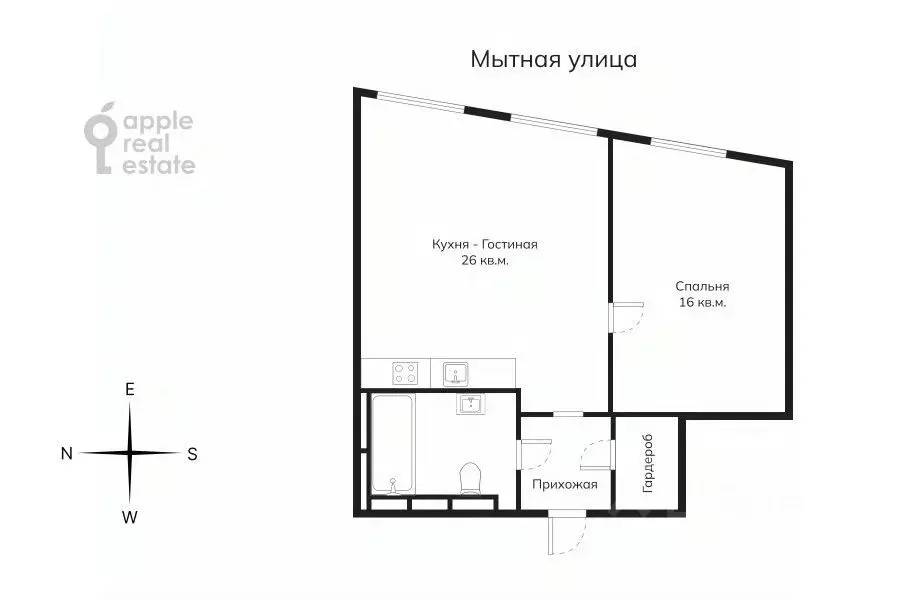 1-к кв. Москва Мытная ул., 40к4 (53.0 м) - Фото 1