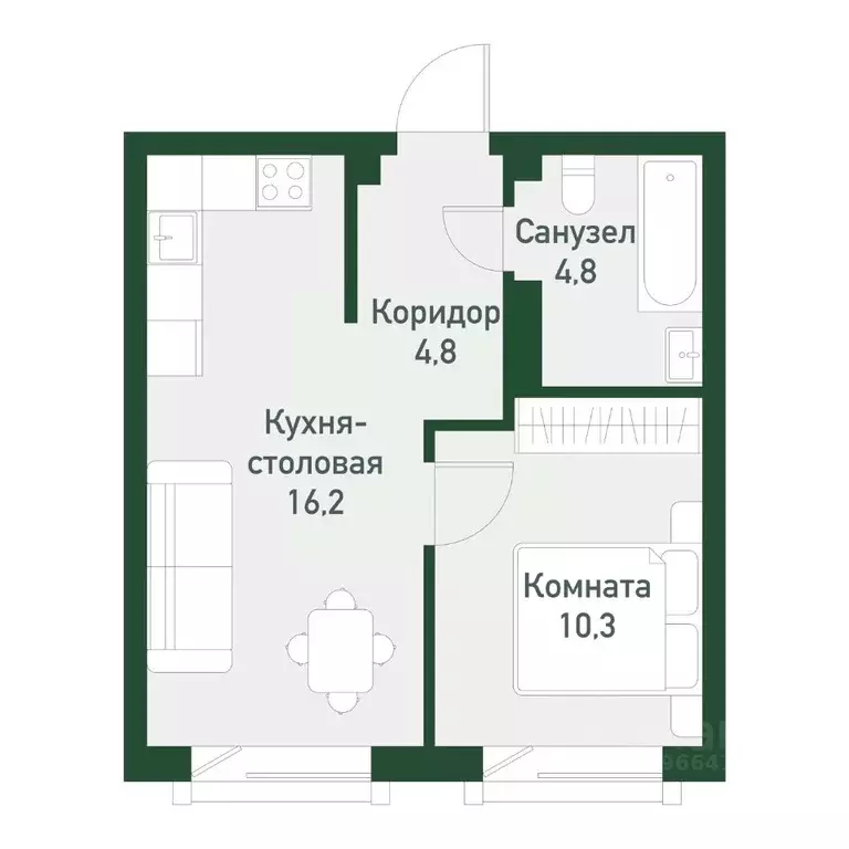 1-к кв. Челябинская область, Челябинский городской округ, пос. ... - Фото 0