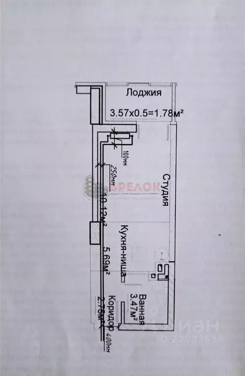 Студия Ростовская область, Ростов-на-Дону просп. Стачки, 215Б (25.0 м) - Фото 2