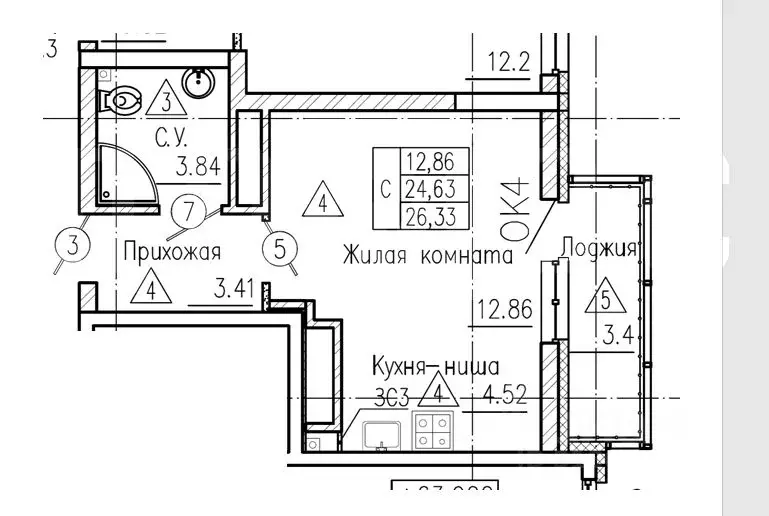 Студия Свердловская область, Екатеринбург просп. Ленина (25.0 м) - Фото 0