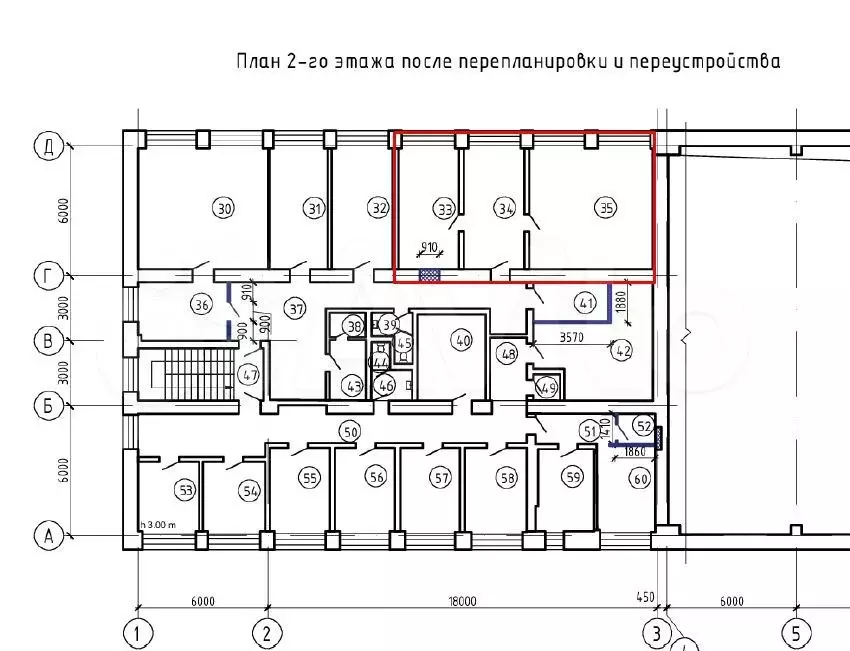 Офис, 64 м, 3 кабинета - Фото 0