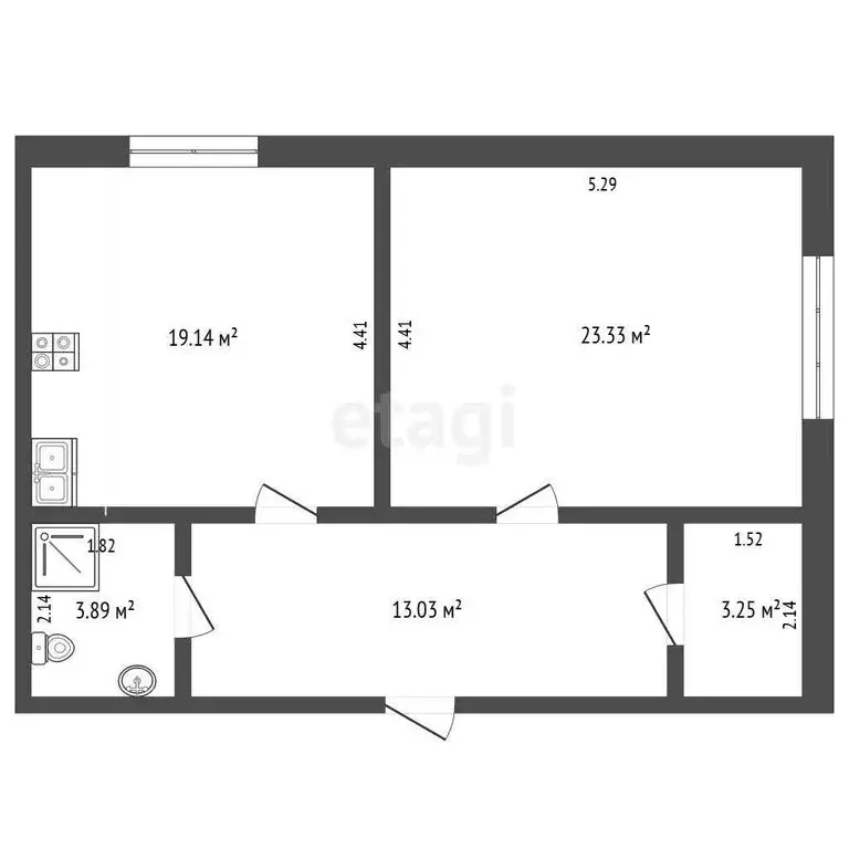 1-комнатная квартира: Нальчик, улица Атажукина, 155 (53 м) - Фото 1