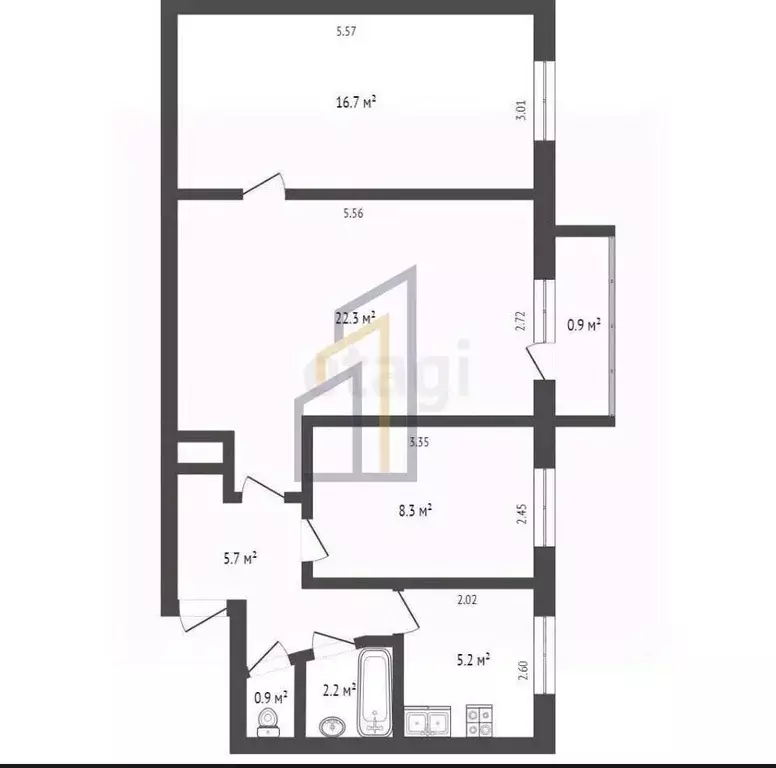 3-к кв. Крым, Евпатория ул. Некрасова, 85 (61.0 м) - Фото 2
