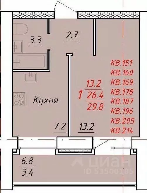 1-к кв. Алтайский край, Новоалтайск Индустриальная ул., 18 (29.8 м) - Фото 0