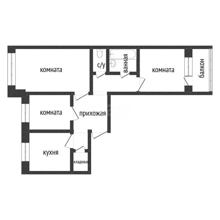 3-комнатная квартира: Курган, жилой район Заозёрный, 6-й микрорайон, 3 ... - Фото 1