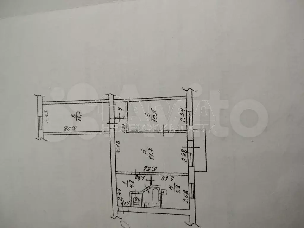 3-к. квартира, 57 м, 5/5 эт. - Фото 0