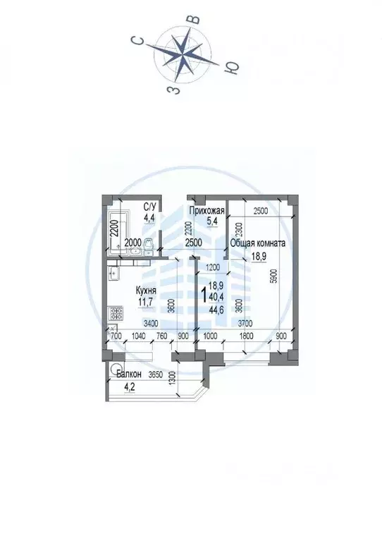 1-к кв. Ставропольский край, Ессентуки ул. Шмидта, 80/2с (44.6 м) - Фото 0