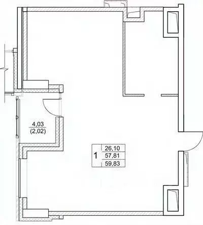 1-к кв. Приморский край, Владивосток ул. Сочинская, 17 (59.83 м) - Фото 0