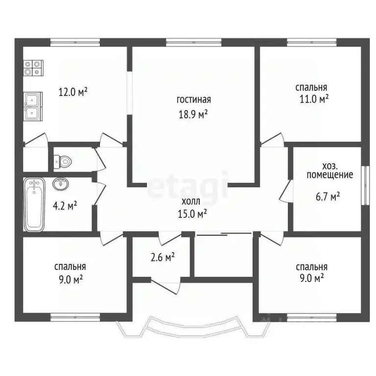 Дом в Мордовия, Кочкуровский район, с. Новая Пырма Садовая ул., 1 (100 ... - Фото 1