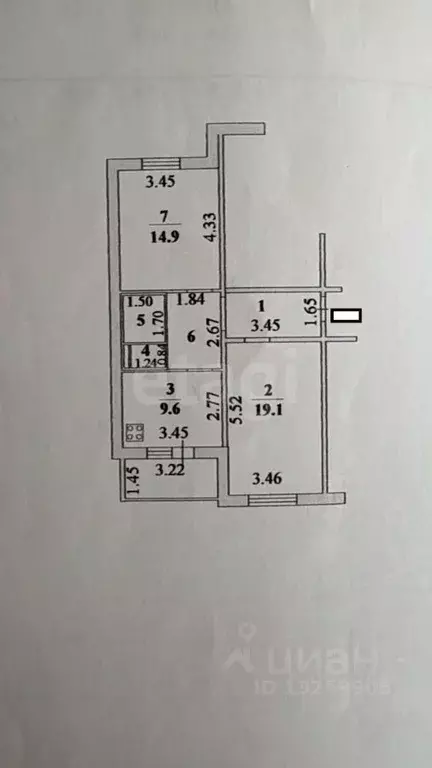 2-к кв. Липецкая область, Липецк Бородинская ул., 76 (57.8 м) - Фото 2
