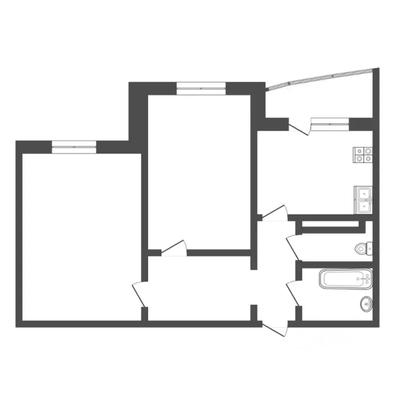 2-к кв. Тюменская область, Тюмень ул. Николая Семенова, 33к1 (62.3 м) - Фото 2