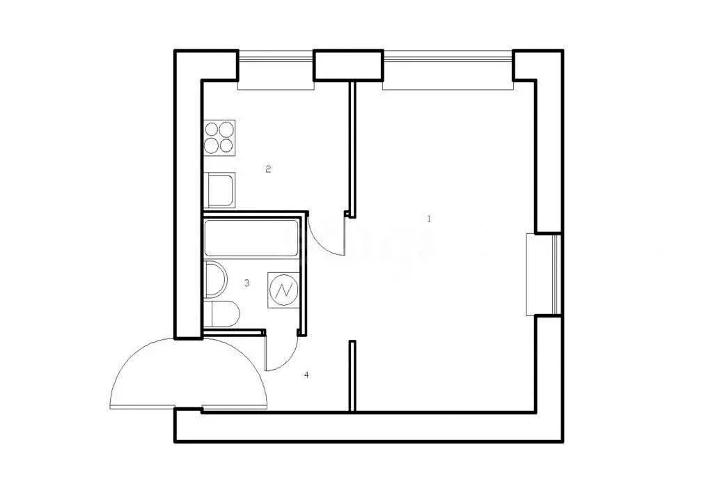 1-комнатная квартира: Казань, улица Оренбургский Тракт, 4Б (38.7 м) - Фото 1