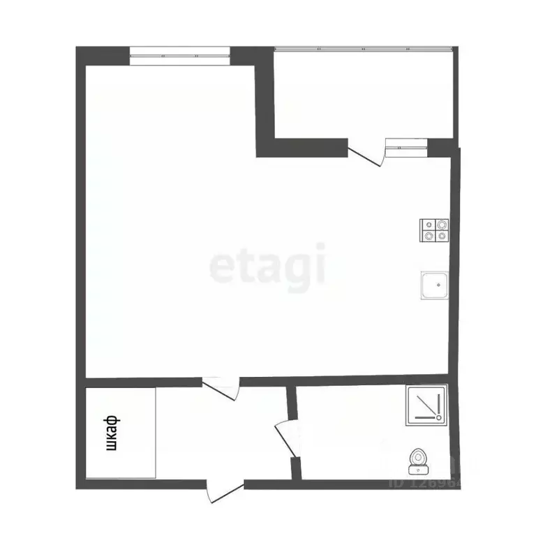 1-к кв. Московская область, Балашиха ул. Яганова, 11 (23.8 м) - Фото 2