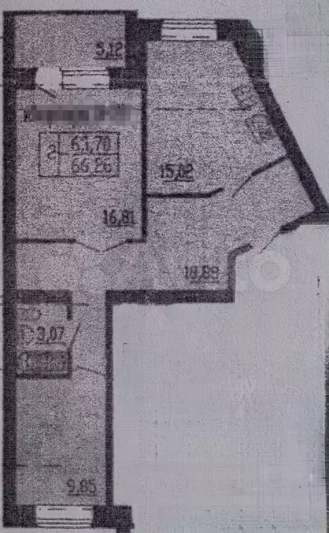2-к. квартира, 66 м, 5/6 эт. - Фото 0